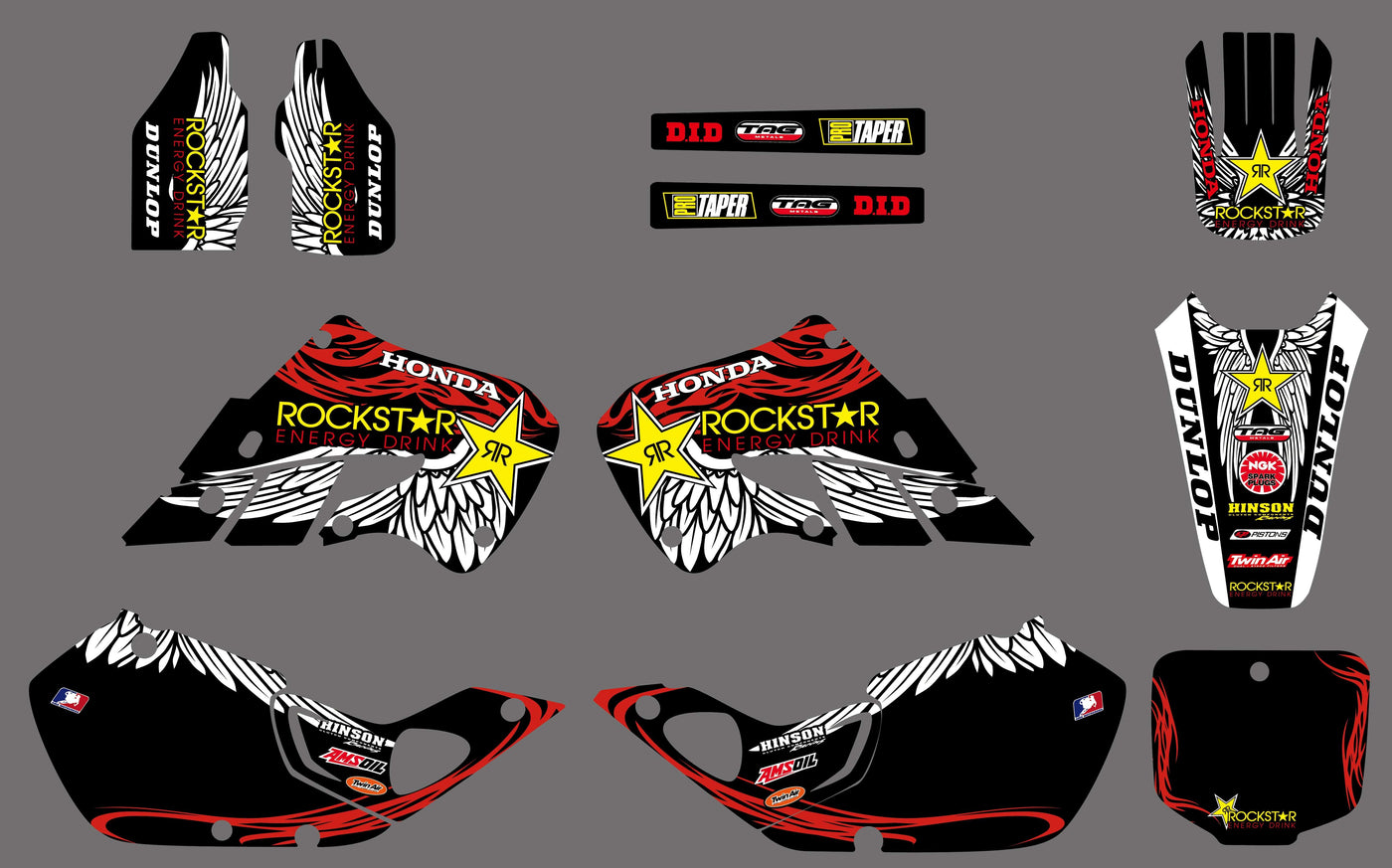 Kit Déco HONDA CR 125-250 1997-1999 - ROCKSTAR RED #2