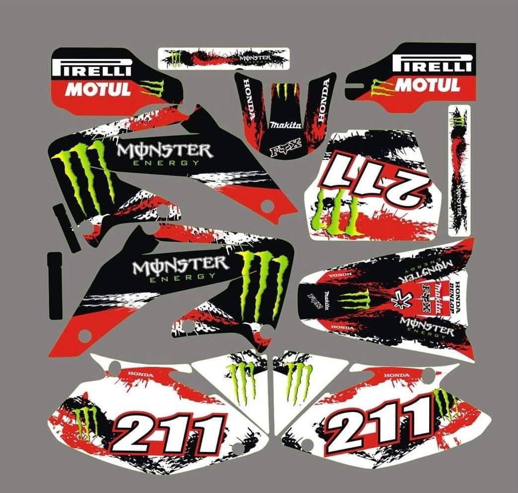 Kit Déco HONDA CR 125-250 2002-2013 - MONSTER RED
