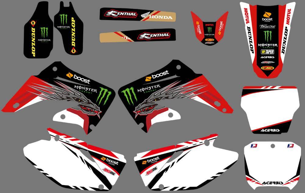 Dekor-Kit HONDA CR 125-250 2002-2013 - ROTER MONSTER DRACHE