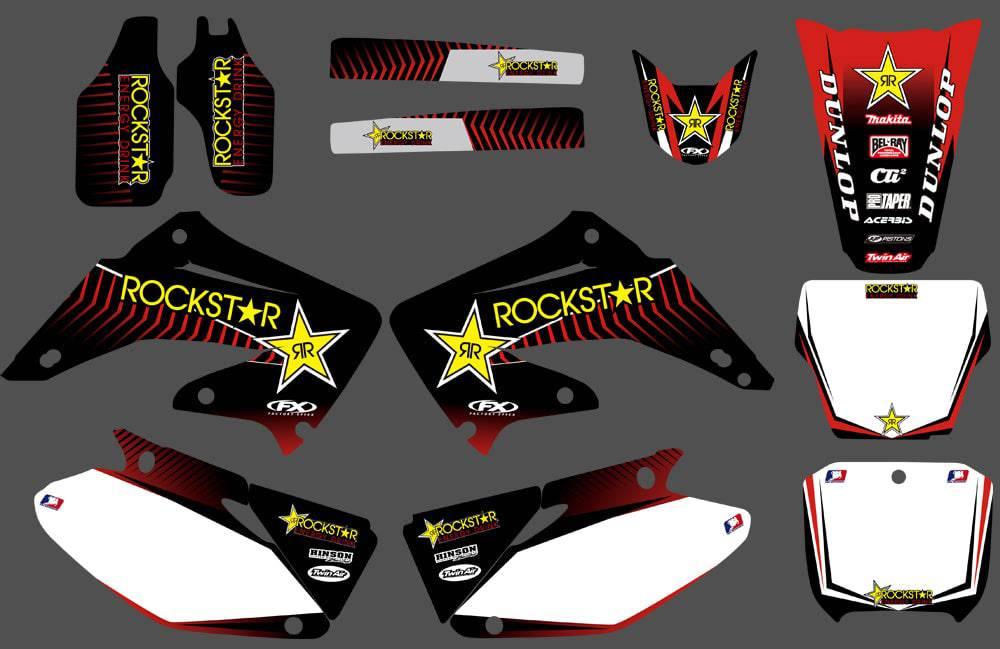 Kit Déco HONDA CR 125-250 2002-2013 - ROCKSTAR RED #3