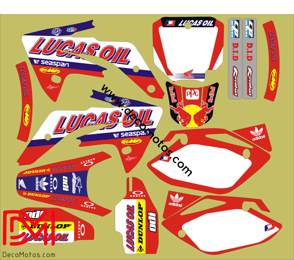 kit gráfico HONDA CRF 150 2007-2009 LUCAS OIL