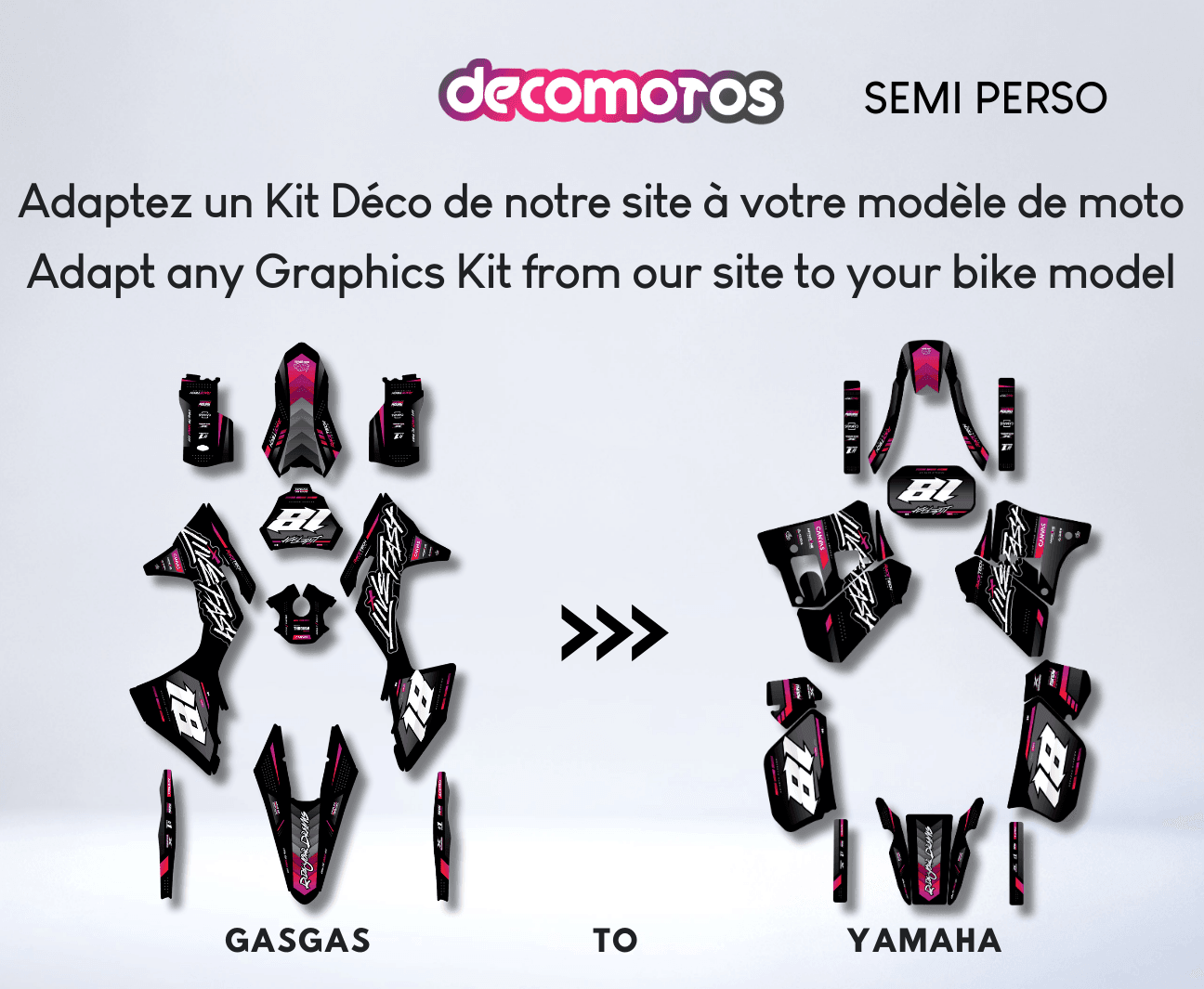 Kit déco HONDA CRF 250 2004-2005 semi-personnalisé