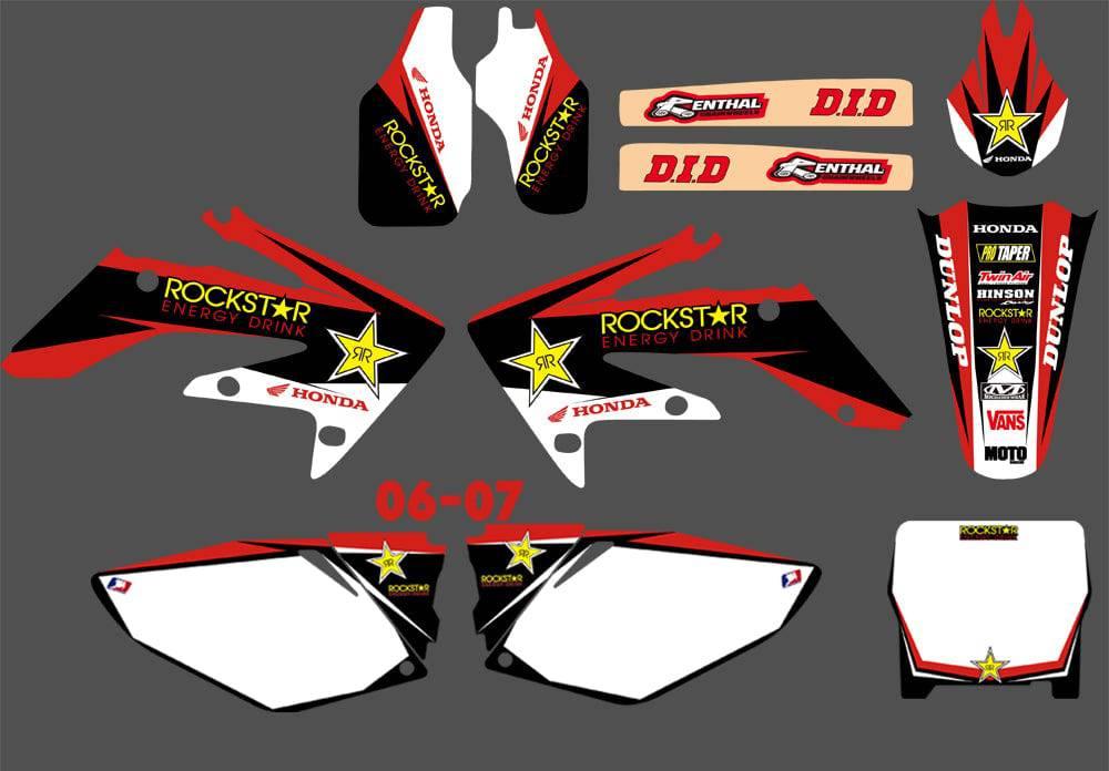 Kit déco HONDA CRF 250 2004-2009 ROCKSTAR RED