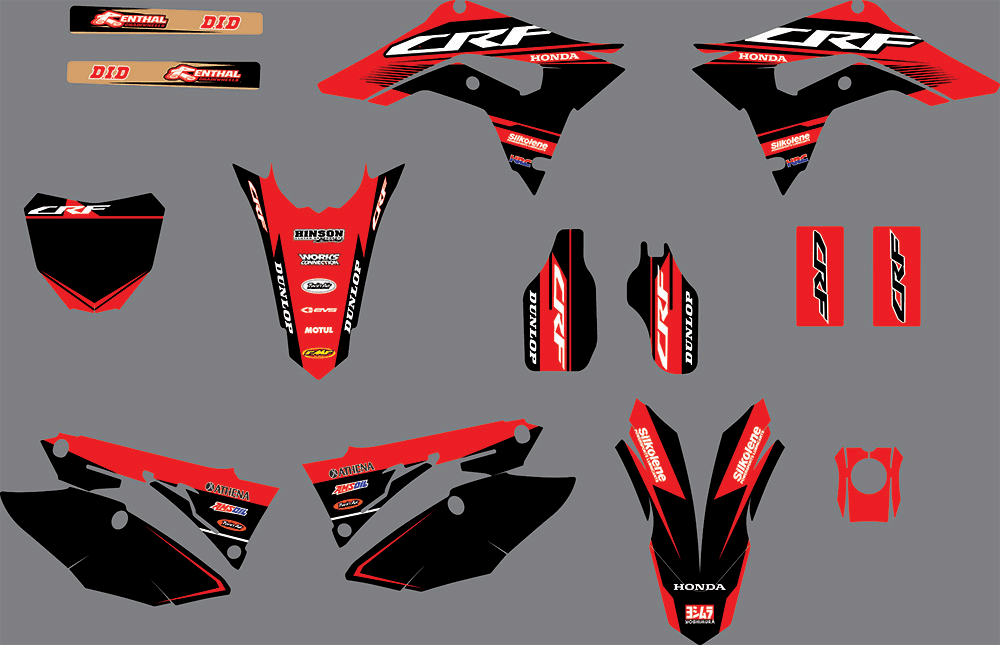 Kit déco HONDA CRF 450 2017-2020 CRF 250 2018-2021 - BLACK
