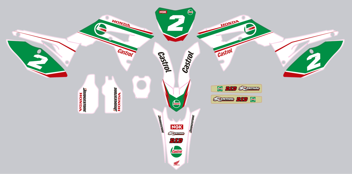 Kit déco HONDA CRF 450 2017-2020 CRF 250 2018-2021 CASTROL