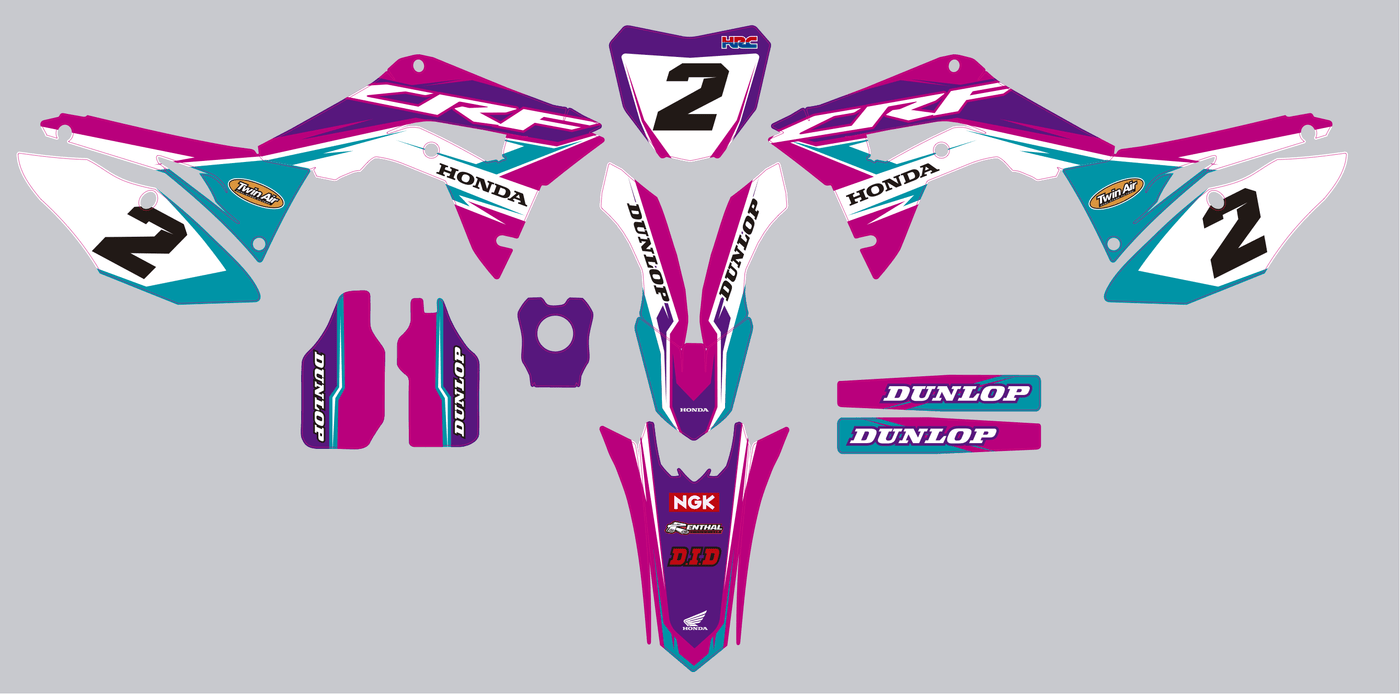 Dekorationskit HONDA CRF 450 2017-2020 CRF 250 2018-2021 - PINK