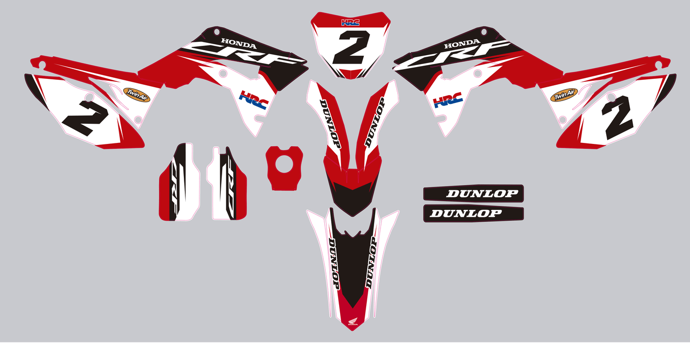 graphics kit HONDA CRF 450 2017-2020 CRF 250 2018-2021 - RED BLACK