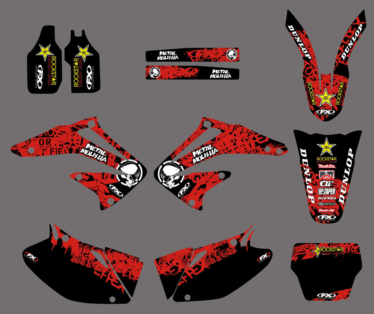 kit grafiche HONDA CRF 450 2002-2004 METAL MULISHA