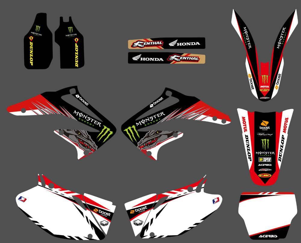 Dekor-Kit HONDA CRF 450 2002-2004 MONSTER ROT