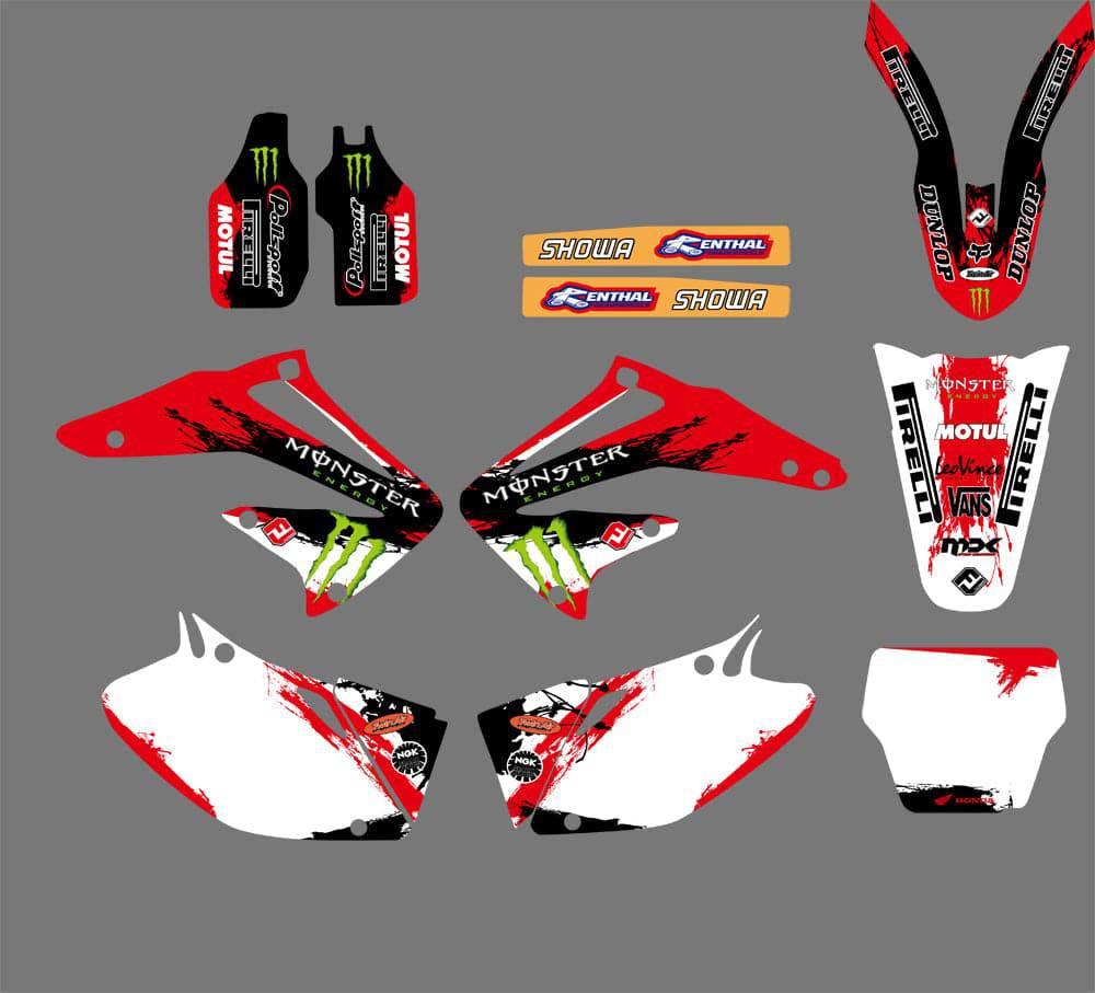 kit gráfico HONDA CRF 450 2002-2004 MONSTER RED #2