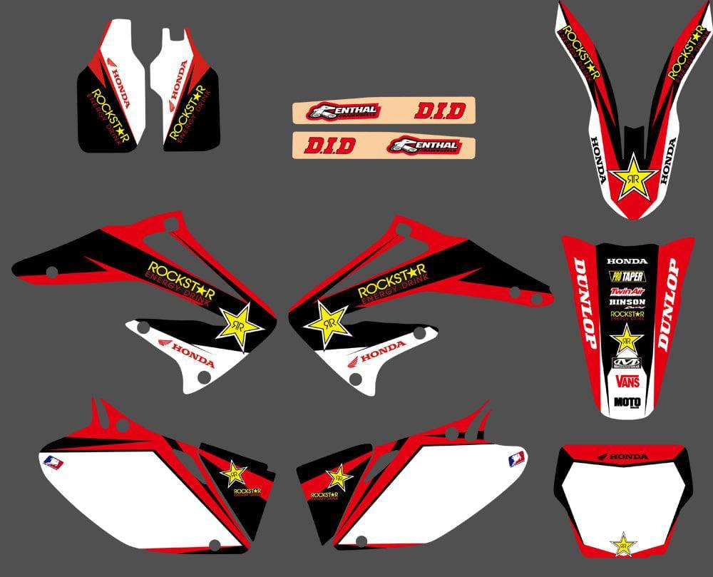 kit grafiche HONDA CRF 450 2002-2004 ROCKSTAR ROSSO