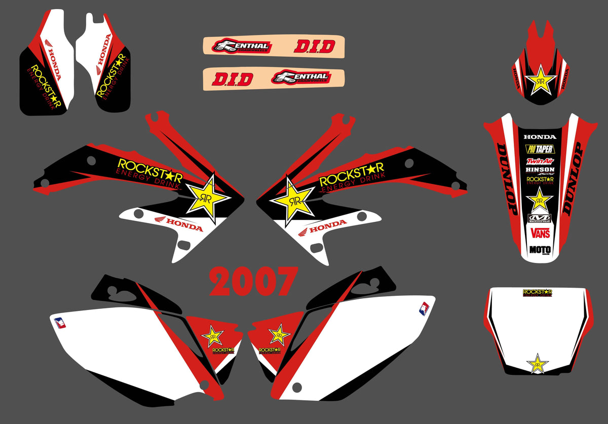 Kit Déco HONDA CRF 450 2005-2008 ROCKSTAR RED