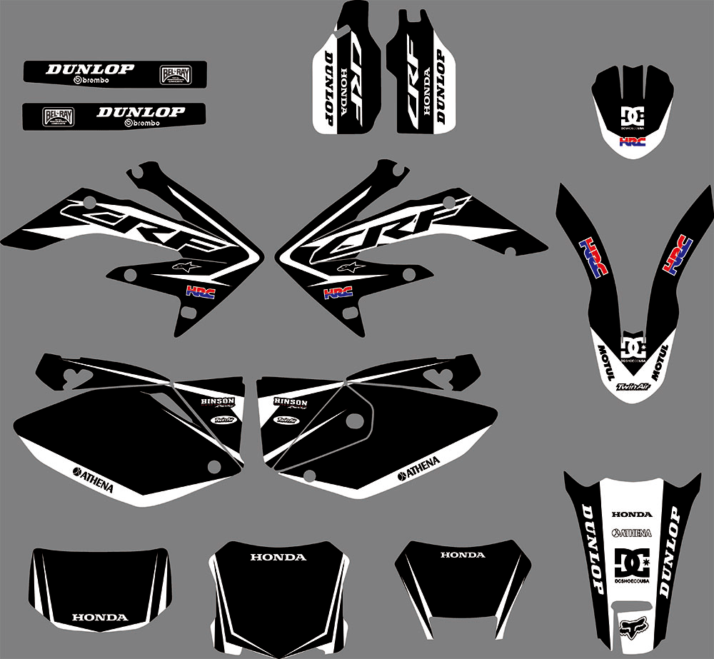 Dekor-Kit HONDA CRF250X 2004-2016 - SCHWARZ WEISS