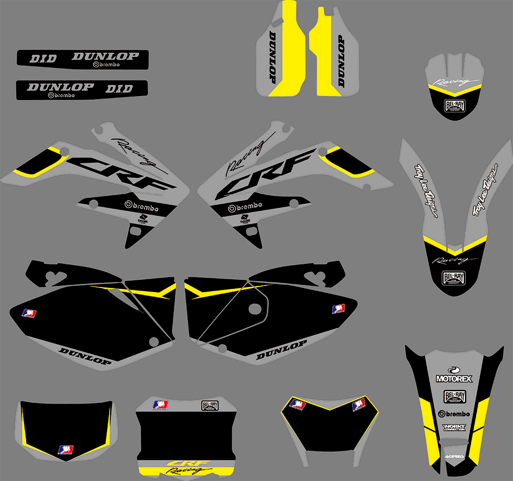 graphics kit HONDA CRF250X 2004-2016 - GREY YELLOW