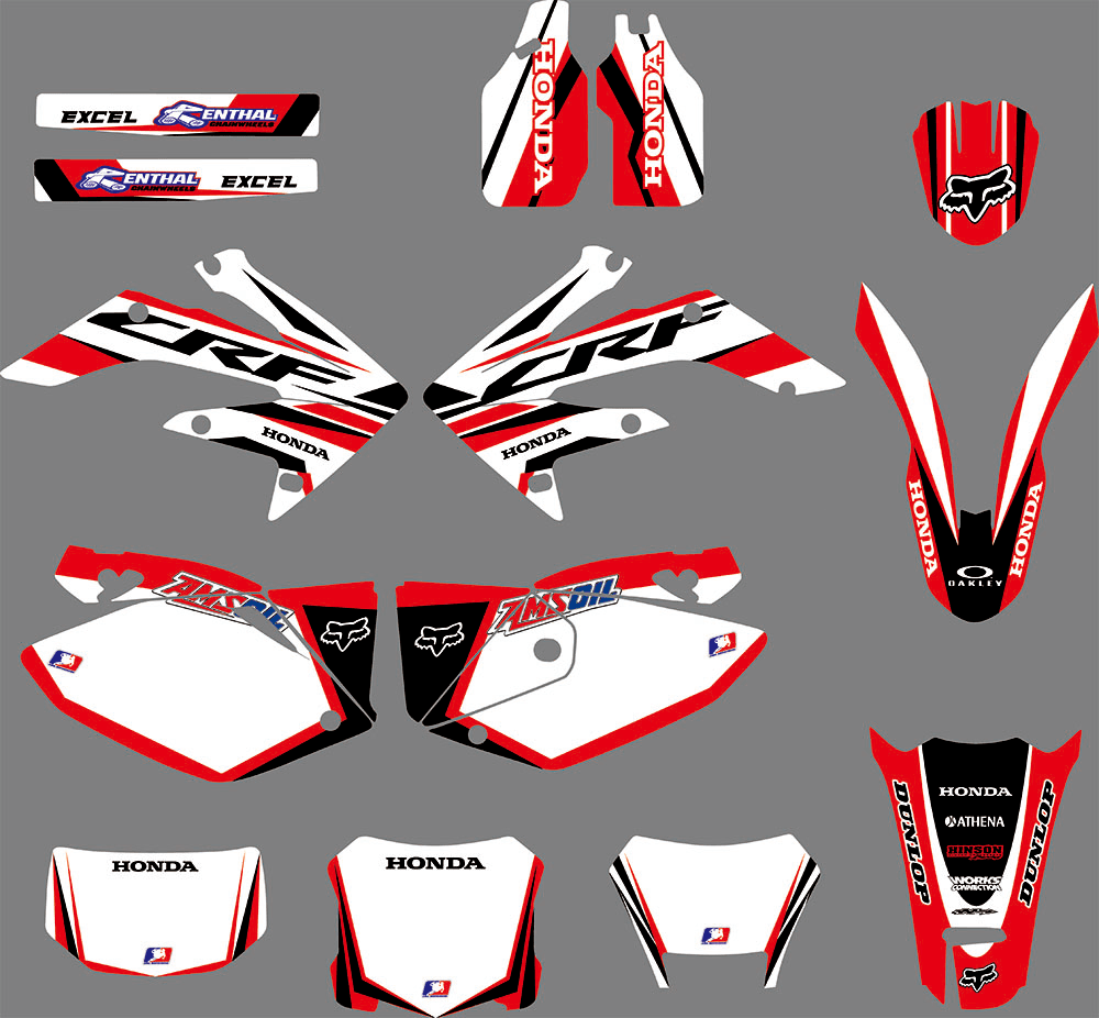Dekor-Kit HONDA CRF250X 2004-2016 - WEISS ROT