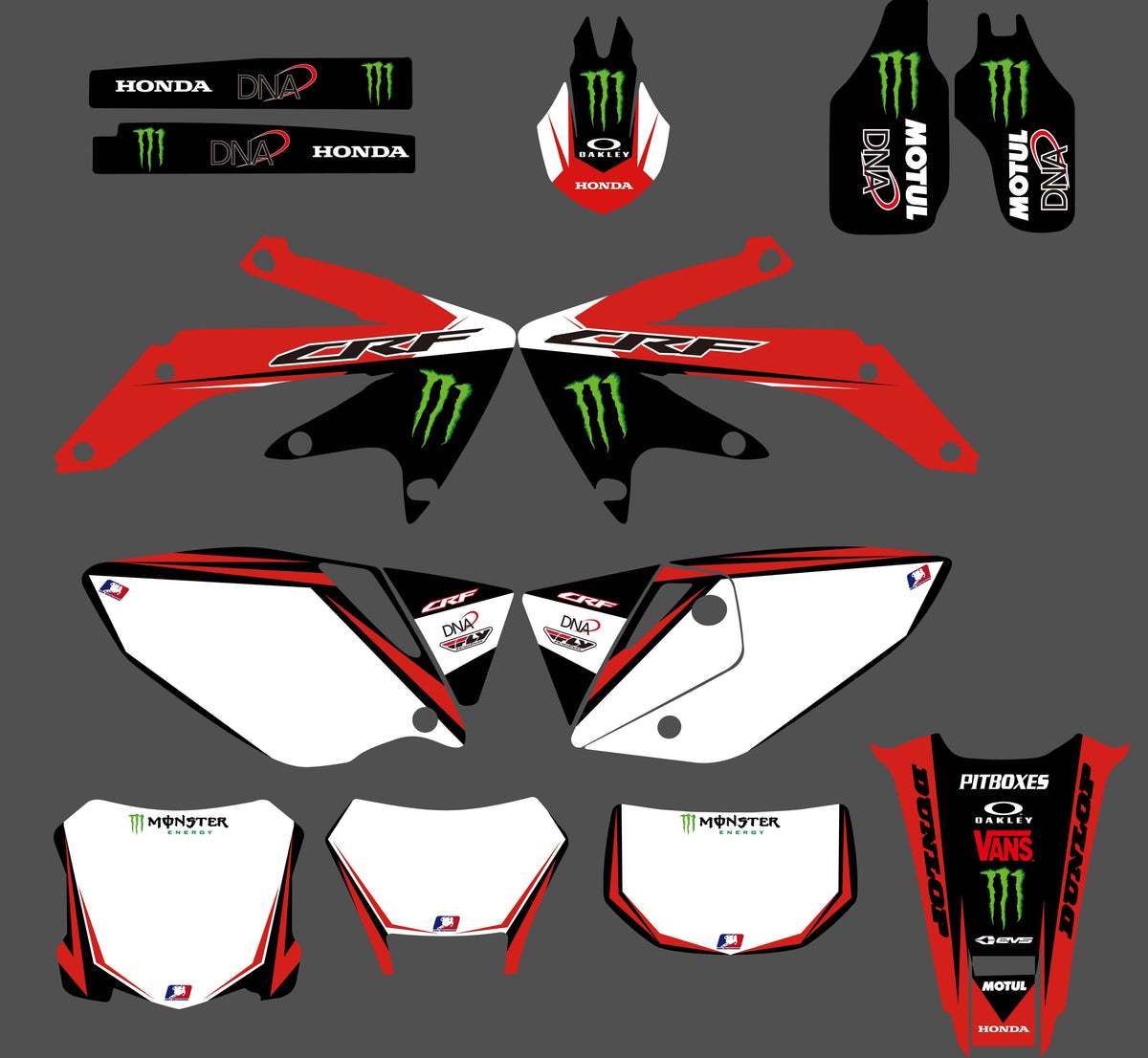Dekor-Kit HONDA CRF450X 2004-2016 MONSTER
