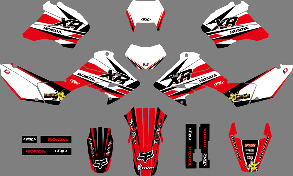 Dekor-Kit HONDA XR 250 2006-2018 ROT WEISS