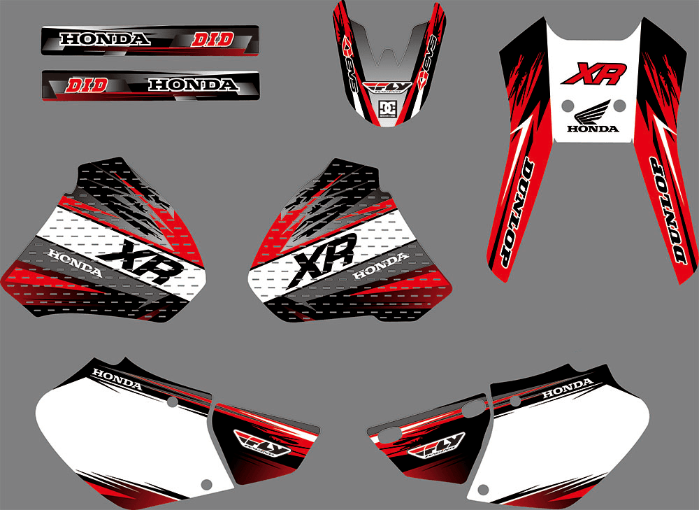 kit gráfico HONDA XR 250-400 1996-2004 GRIS ROJO