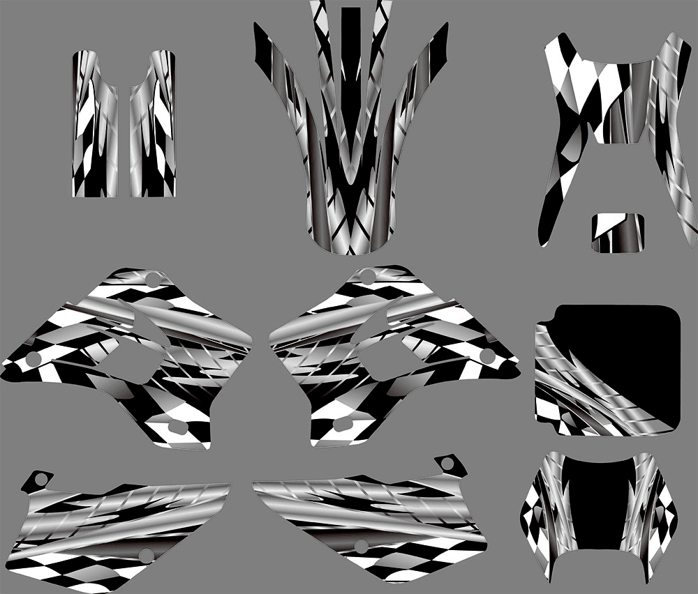 Kit déco KAWASAKI KDX 200-220 1995-2005 B&W