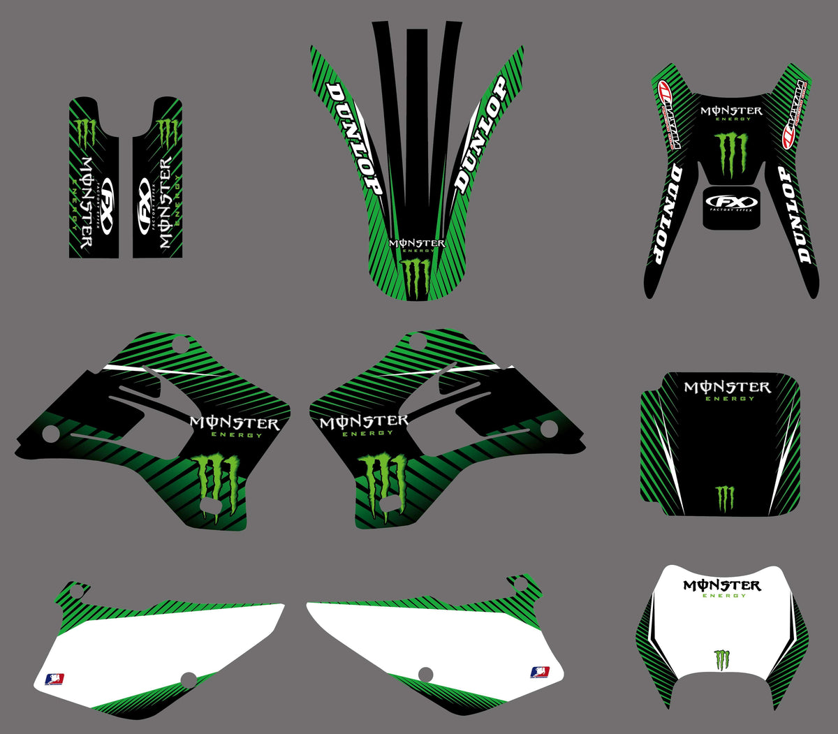 Kit déco KAWASAKI KDX 200-220 1995-2005 MONSTER #2