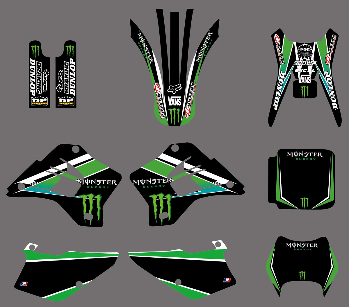 Kit déco KAWASAKI KDX 200-220 1995-2005 MONSTER #4