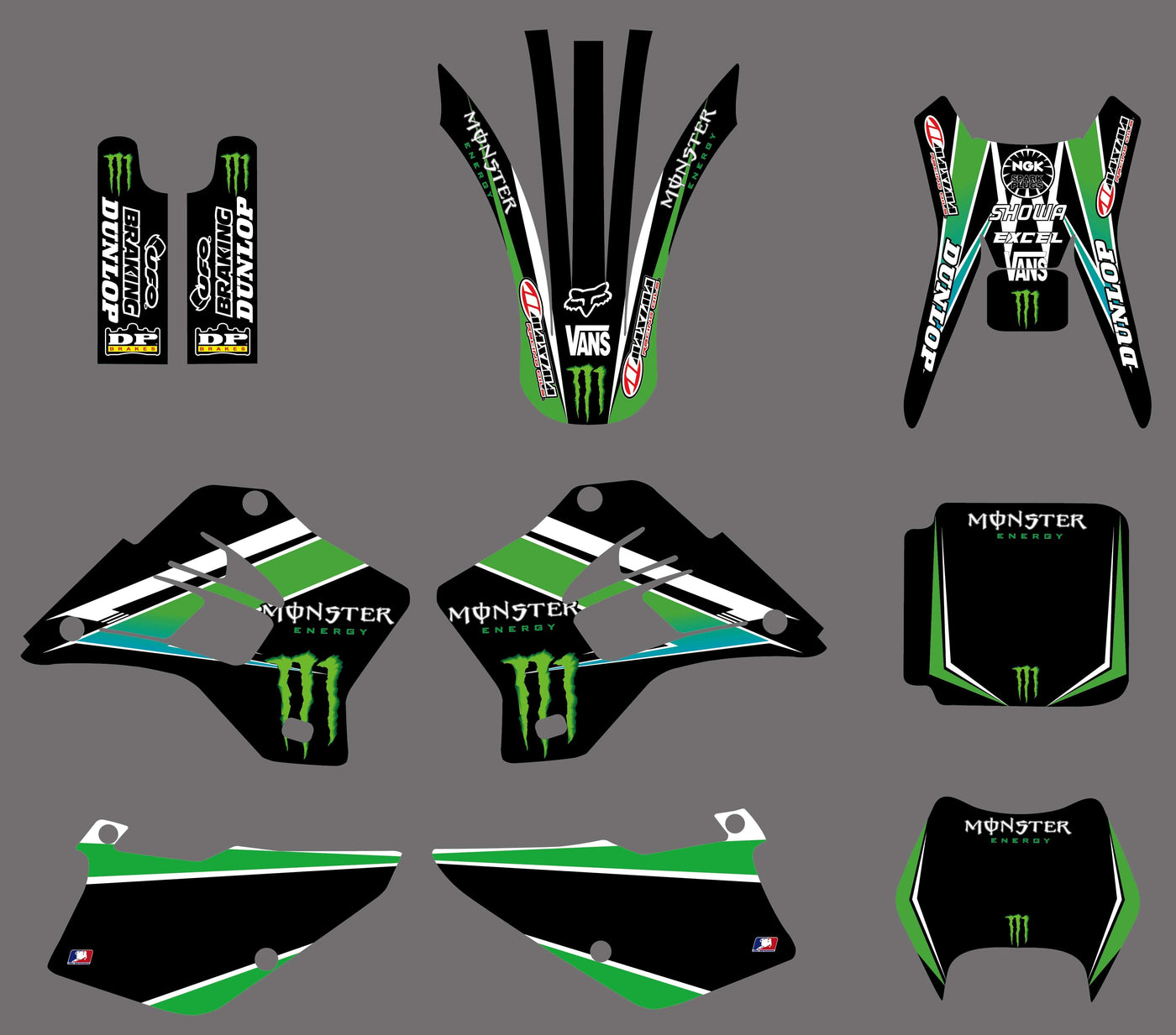 kit grafiche KAWASAKI KDX 200-220 1995-2005 MONSTER #4