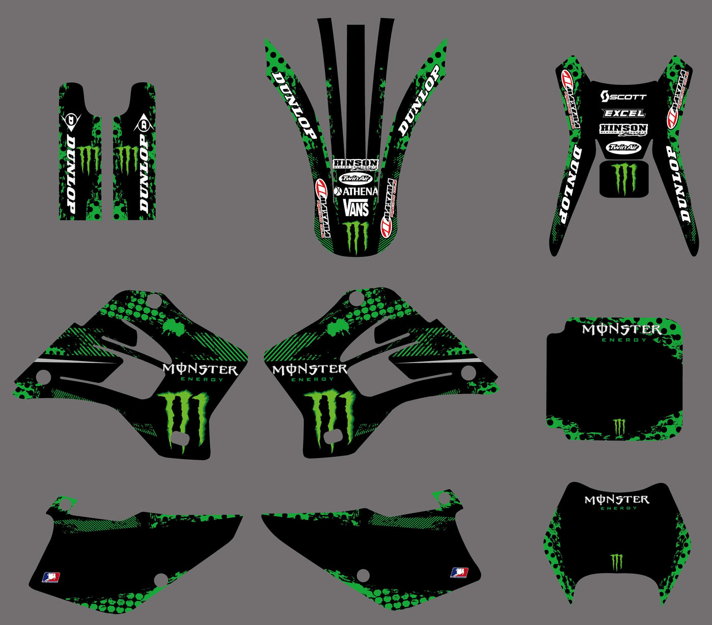kit grafiche KAWASAKI KDX 200-220 1995-2005 MONSTER #4