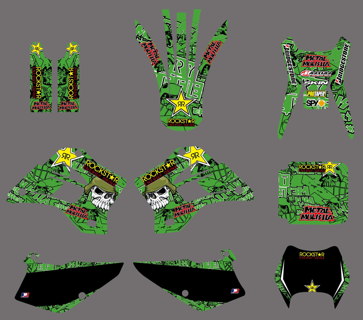 kit gráfico KAWASAKI KDX 200-220 1995-2005 ROCKSTAR #3