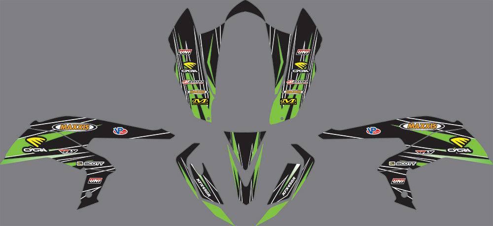 Dekor-Kit KAWASAKI KFX 450 - GRÜN SCHWARZ
