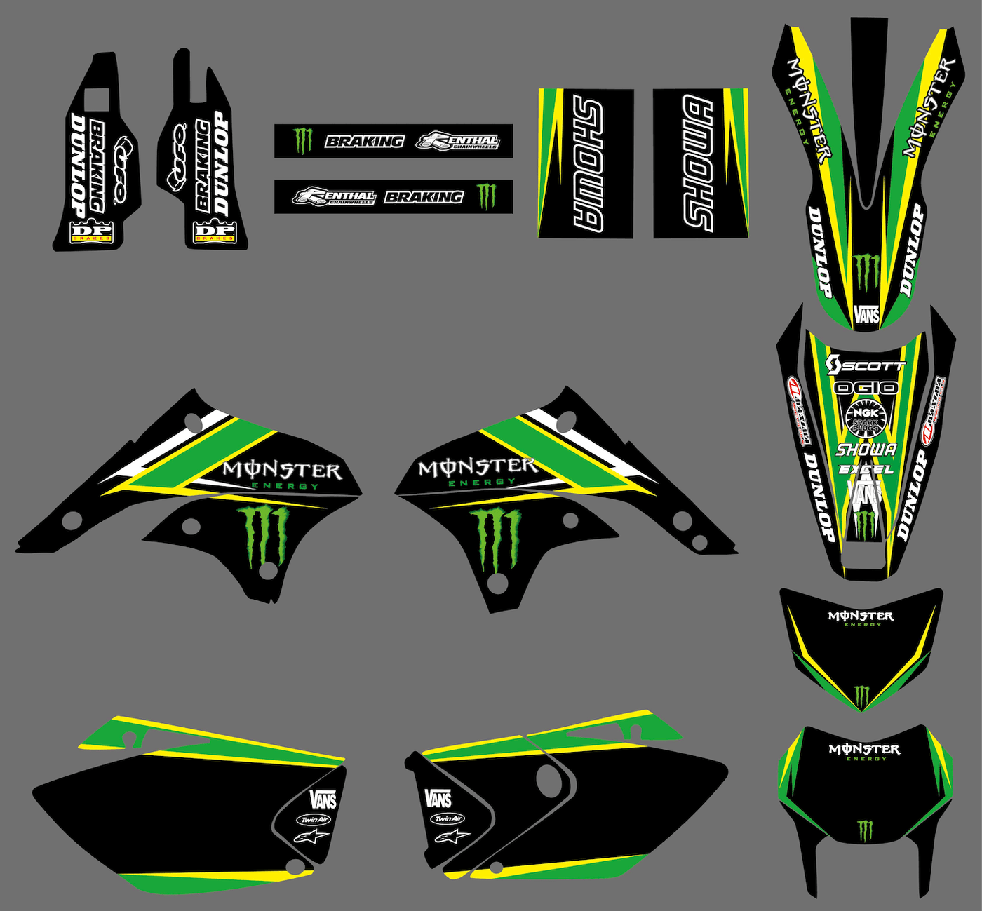 Dekorationskit MONSTER #3 - KAWASAKI KLX 450 2008-2018