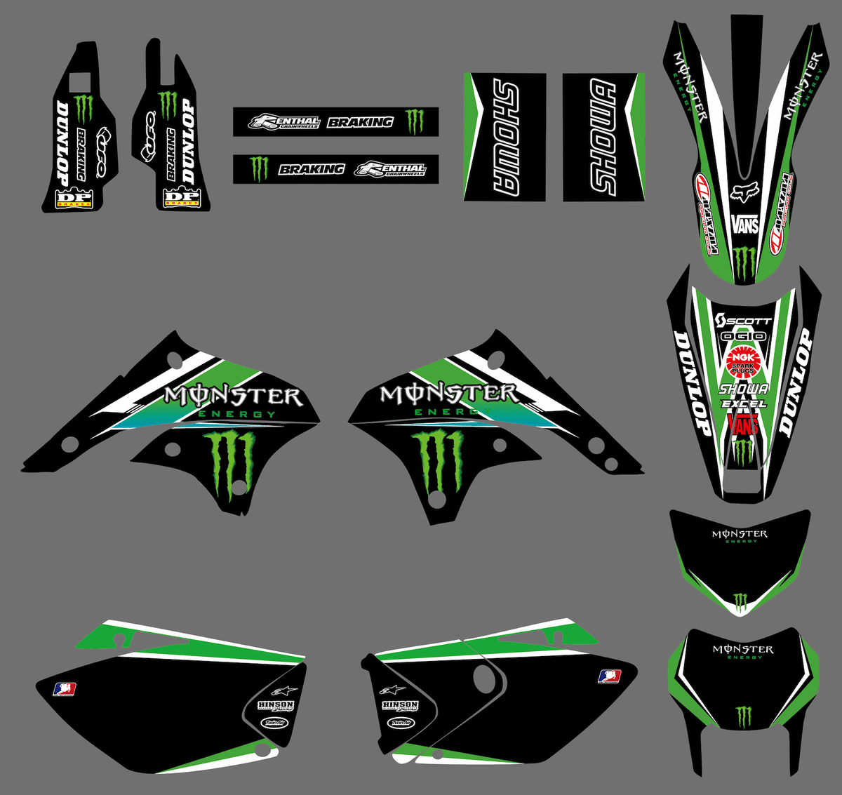 Kit Déco MONSTER #4 - KAWASAKI KLX 450 2008-2018
