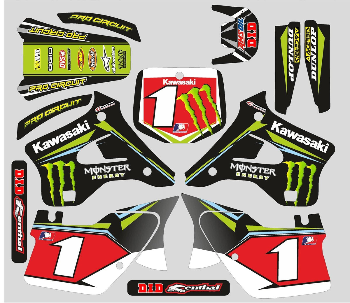 Kit Déco KAWASAKI KX 125-250 1994-1998 MONSTER #4