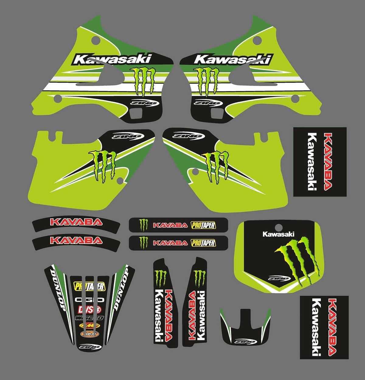 Kit Déco KAWASAKI KX 125-250 1994-1998 MONSTER #6