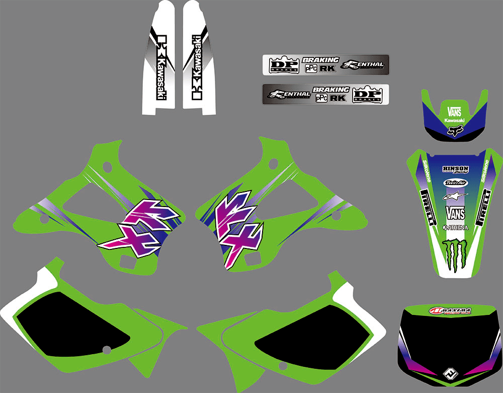 Kit déco KAWASAKI KX 125-250 1994-1998 OLD ORIGINE