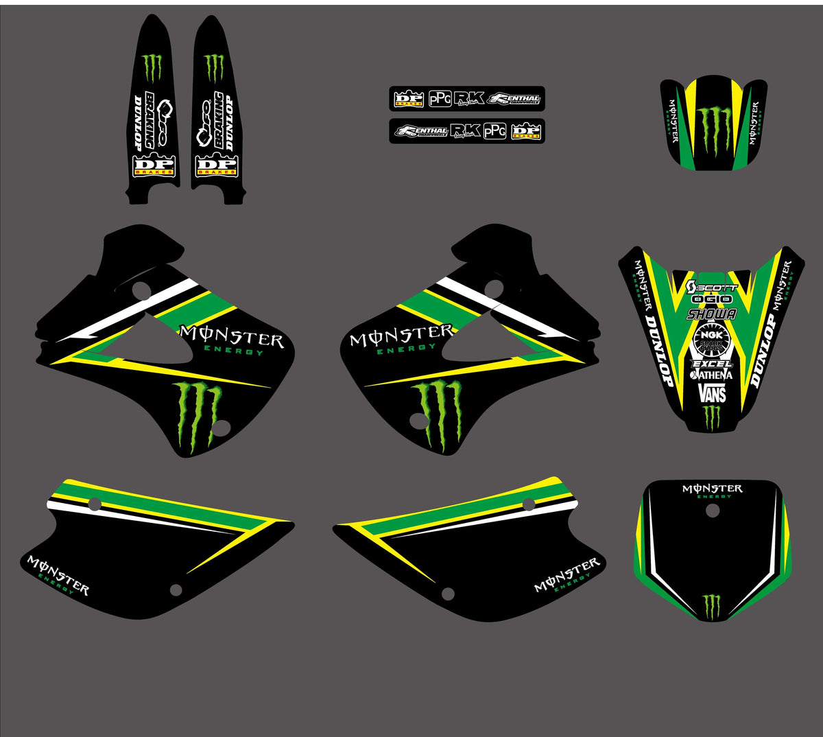 Kit Déco KAWASAKI KX 85-100 1998-2013 - GREEN MONSTER #4