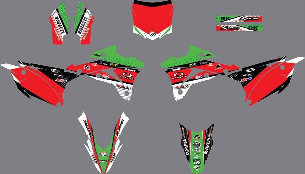 Kit Déco KAWASAKI KX 85-100 2014-2021 - GREEN RED