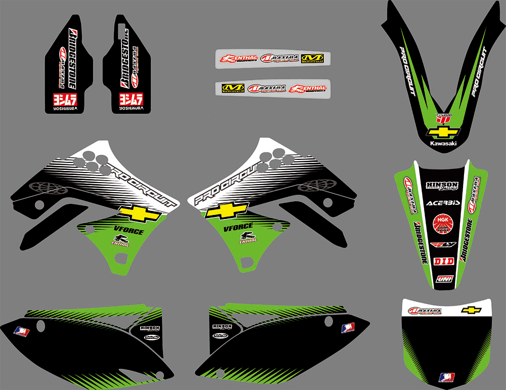 Kit Déco KAWASAKI KXF 250 2009-2012 PRO CIRCUIT