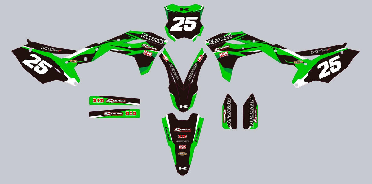 Kit déco KAWASAKI KXF 250 2017-2020 FULL GREEN