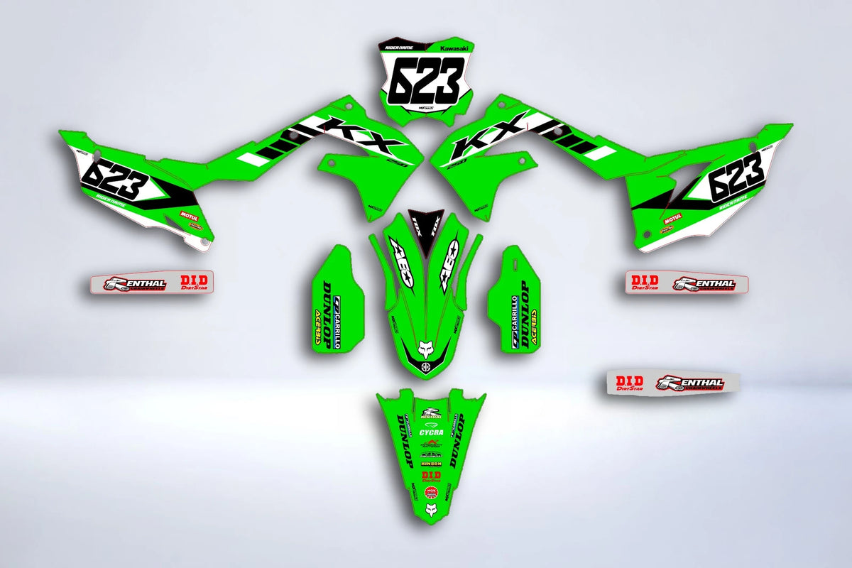 Dekor-Kit Kawasaki KXF 250 2021-2024 & KXF 450 2019-2023 - Veloxus