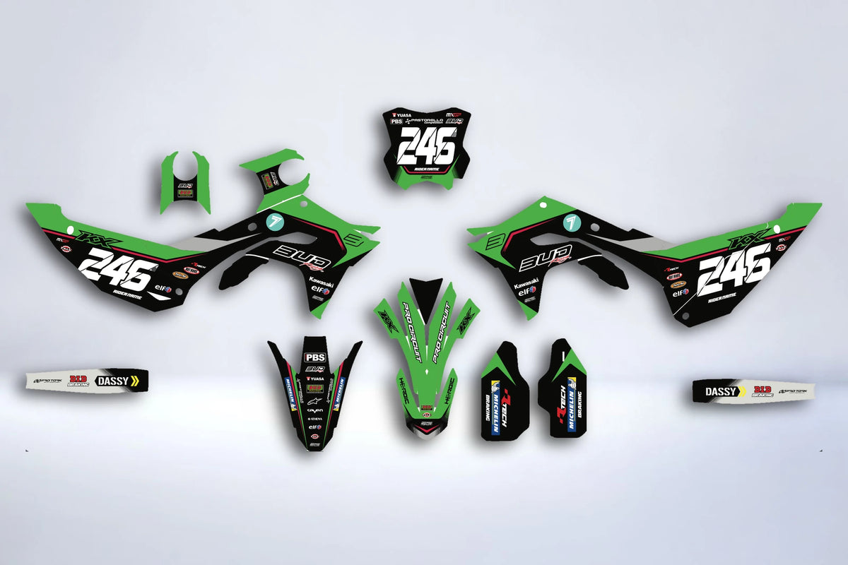 Dekorationskit KAWASAKI KXF 250 2025 & KXF 450 2024-2025 - MUDVOLT