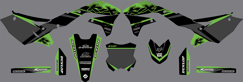 Kit Deco KAWASAKI KXF 450 2016-2018 GREEN FACTORY