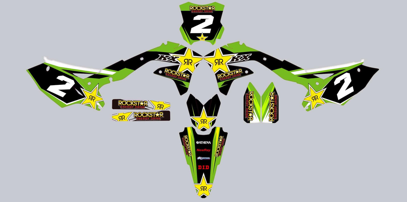 Kit déco KAWASAKI KXF 450 2016-2018 ROCKSTAR