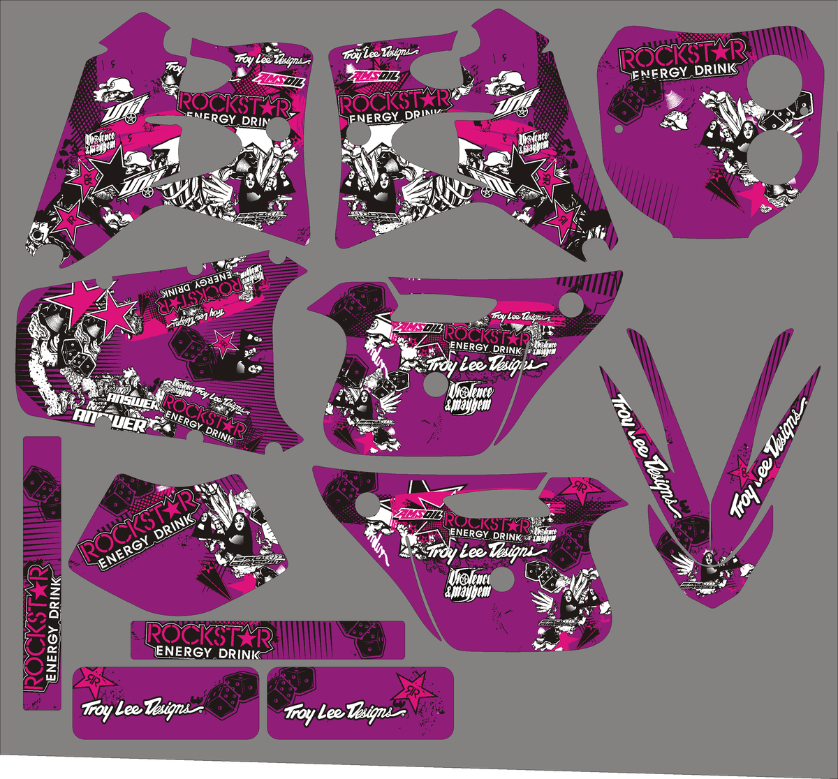 kit gráfico PEUGEOT XP6 1997-2003 - PINK ROCKSTAR