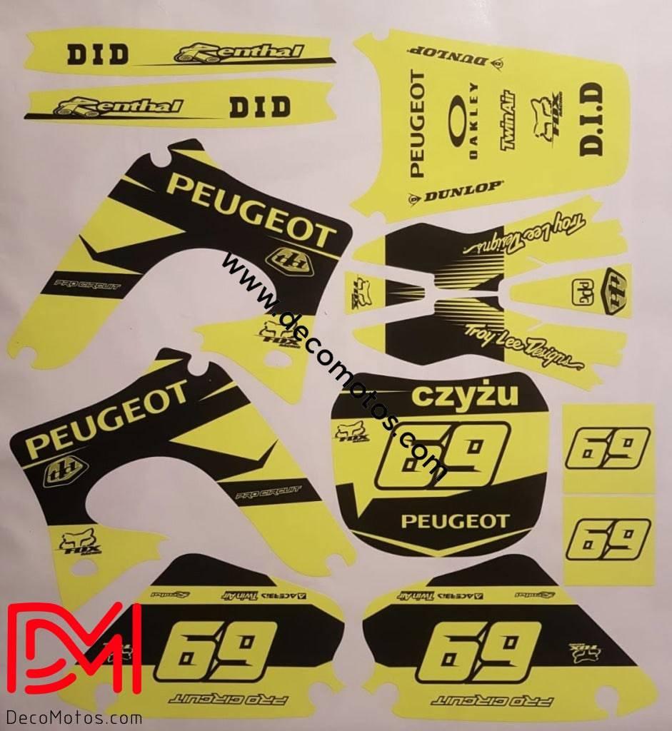 Dekor-Kit PEUGEOT XPS VORNE 2004 - GELB (NICHT NEON, Neon optional)