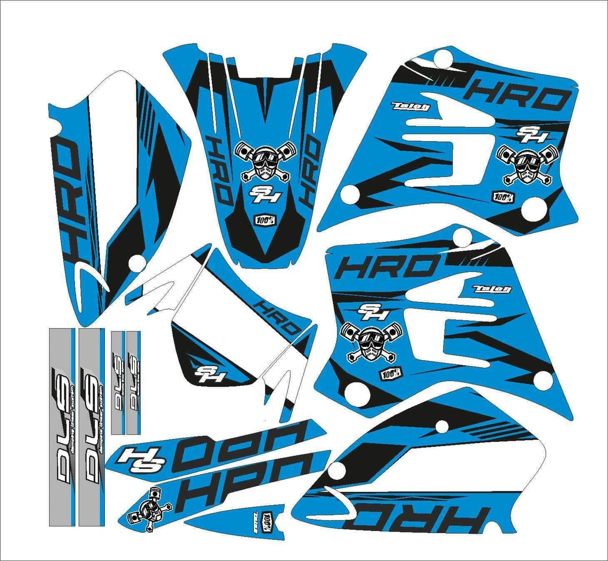 SHERCO HRD 50cc 1998-2005 graphics kit BLUE