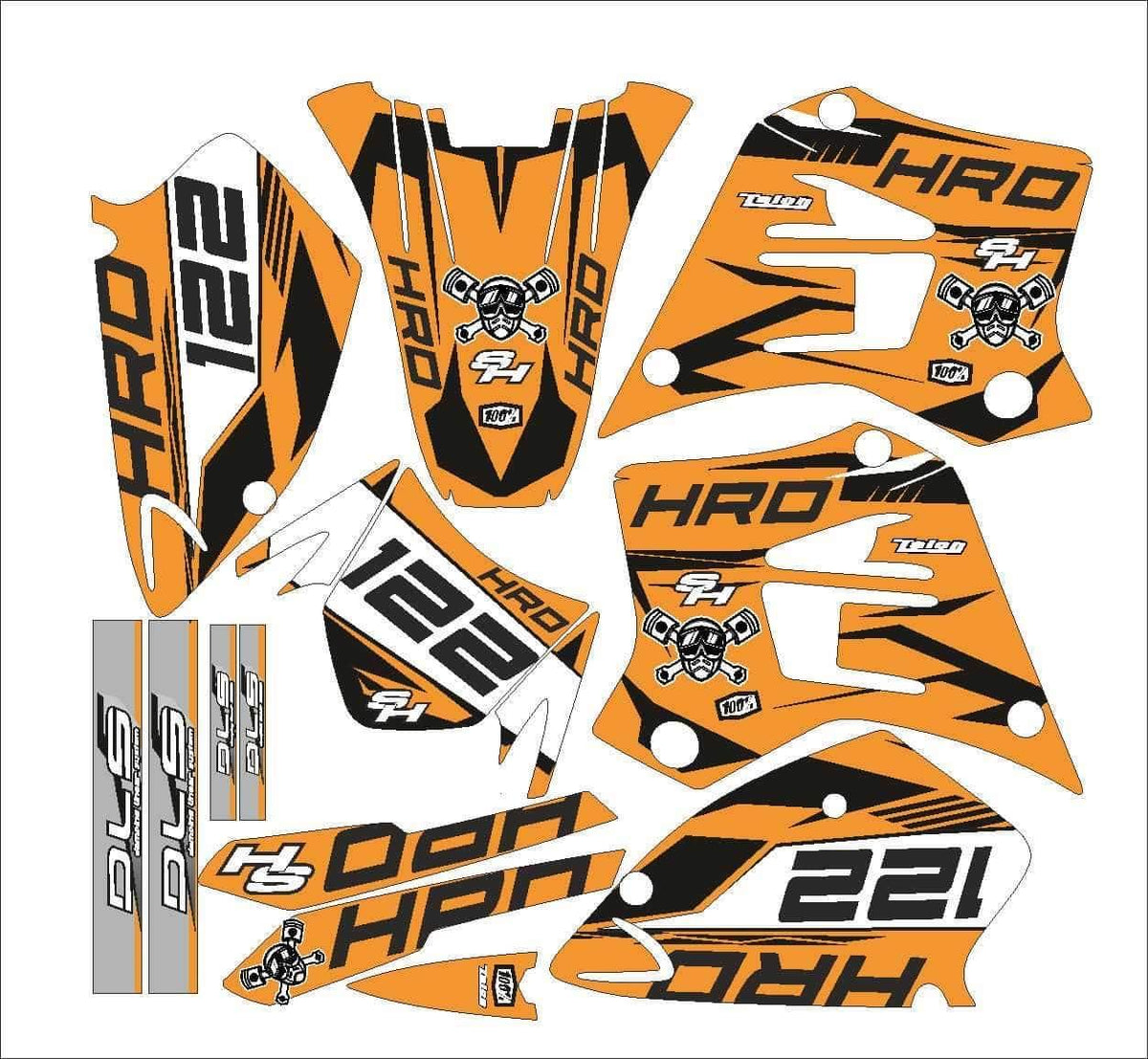 SHERCO HRD 50cc 1998-2005 graphics kit ORANGE