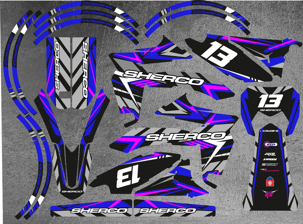 Kit de decoración Sherco SE-R SM-R 50cc - AZUL ROSA