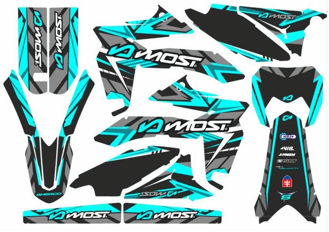 Kit de decoración Sherco SE-R / SM-R 50cc - TURQUESA