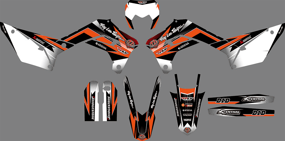 kit gráfico Sherco SE SEF 2017-2024 - TROY LEE ORANGE