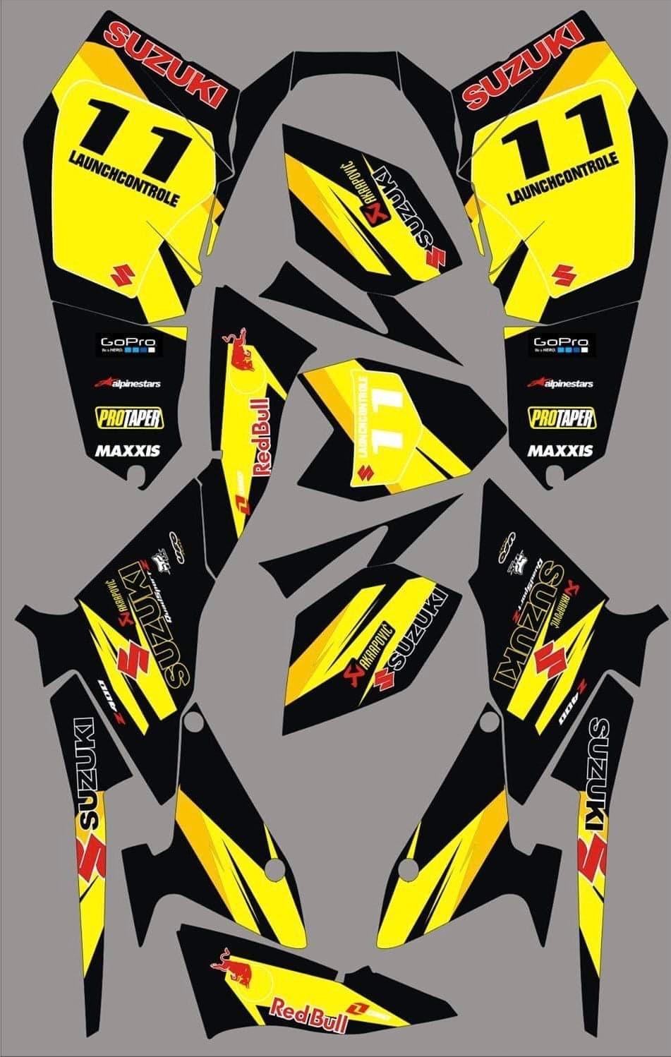 Kit Déco SUZUKI LTZ 400 2009-2015 - ORIGINE BLACK YELLOW (modèle injection)